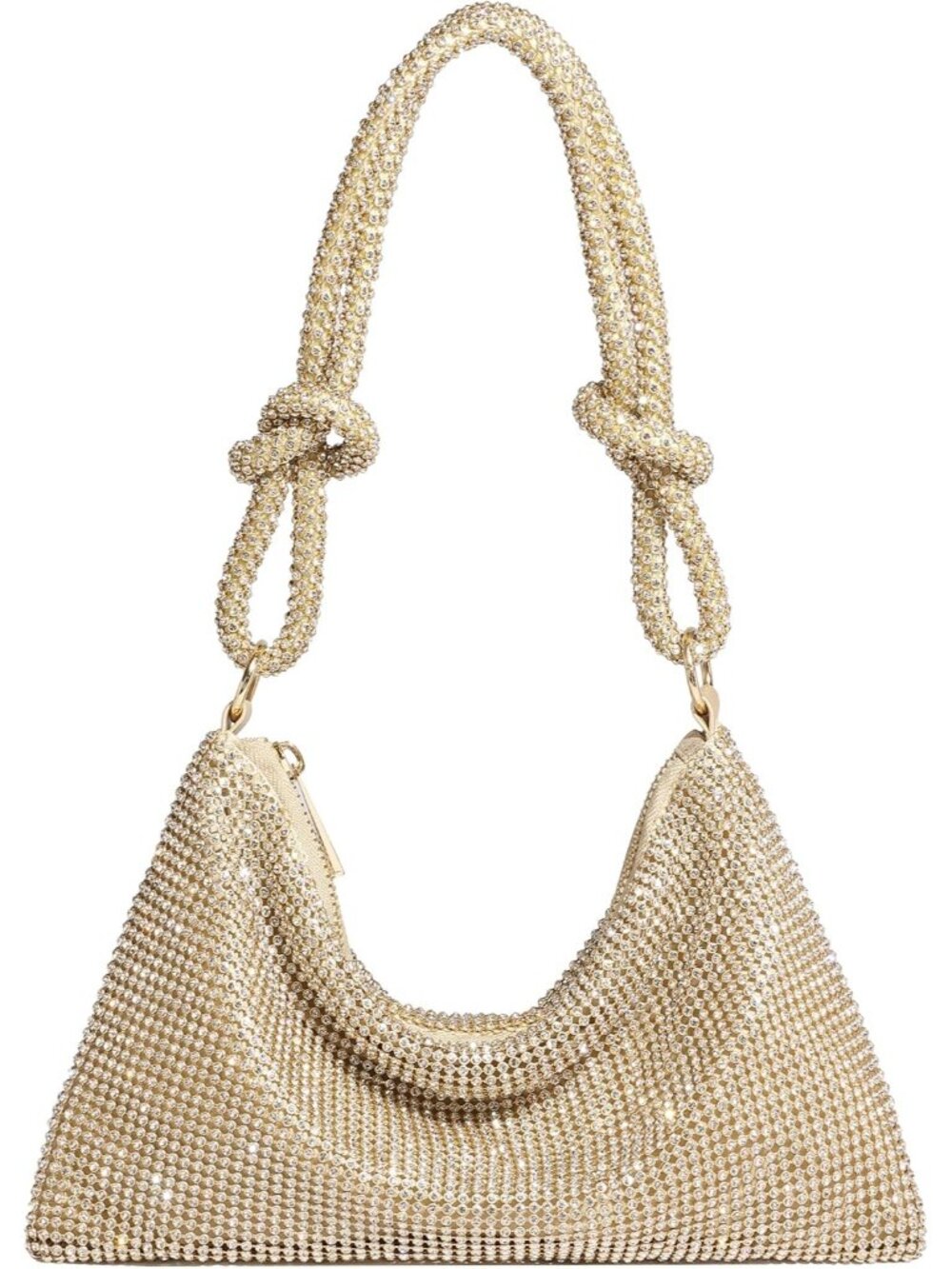 👜Women's Gold Sparkly Rhinestone Evening Clutch Shoulder Bag Dressy Purse